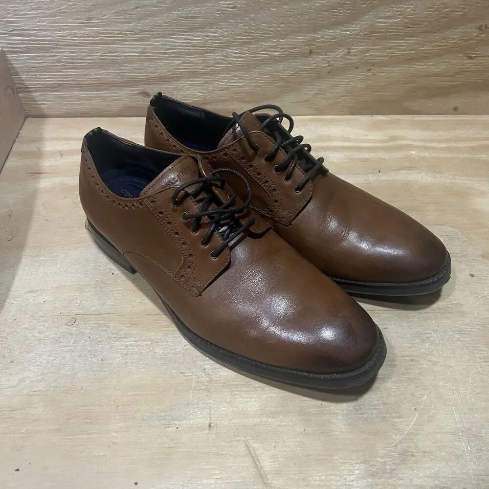 Cole Haan Brown Mens 9 M Oxford Dress Shoes Lace Up - Excellent